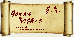Goran Najkić vizit kartica